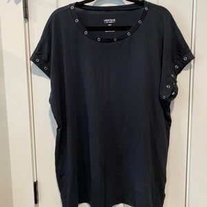 Torrid Black Cotton Cap Sleeve Top Size 2 (18/20)